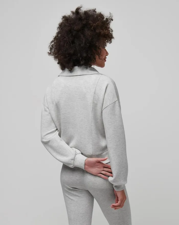 Women SKYLOFT SOFT HALF ZIP Heather Light Grey TravisMathew Hoodies and Pullovers