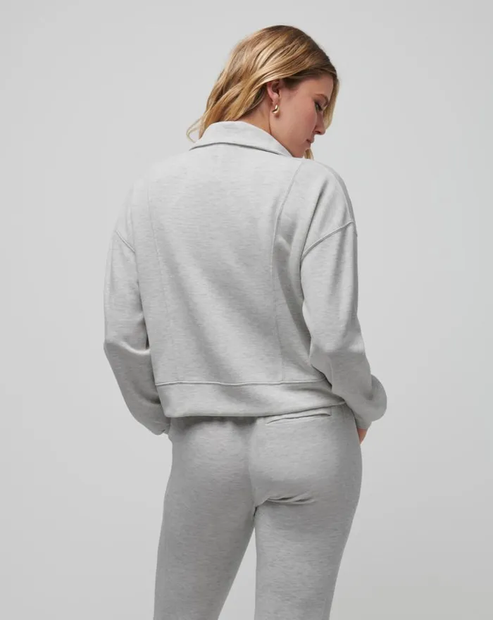 Women SKYLOFT SOFT HALF ZIP Heather Light Grey TravisMathew Hoodies and Pullovers