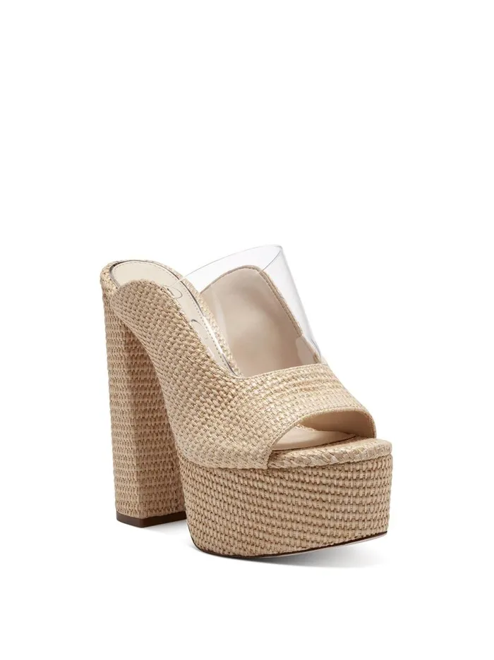 Women Slides and Mules Jessica Simpson Annalyn Platform Slide In Natural Natural