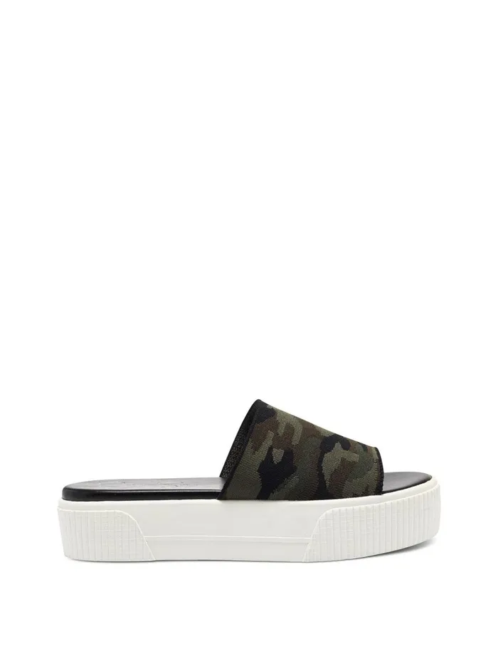 Women Slides and Mules Jessica Simpson Ezira Platform Flat In Camo Camo Green Women Slides and Mules Jessica Simpson Ezira Platform Flat In Camo Camo Green