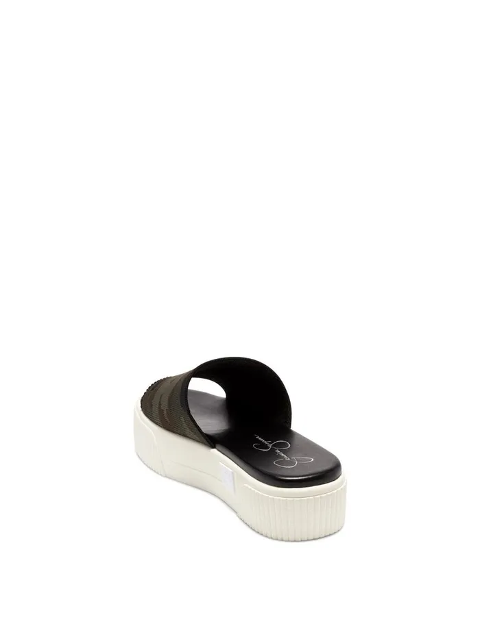 Women Slides and Mules Jessica Simpson Ezira Platform Flat In Camo Camo Green