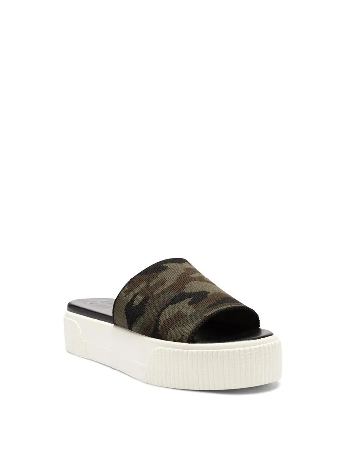 Women Slides and Mules Jessica Simpson Ezira Platform Flat In Camo Camo Green