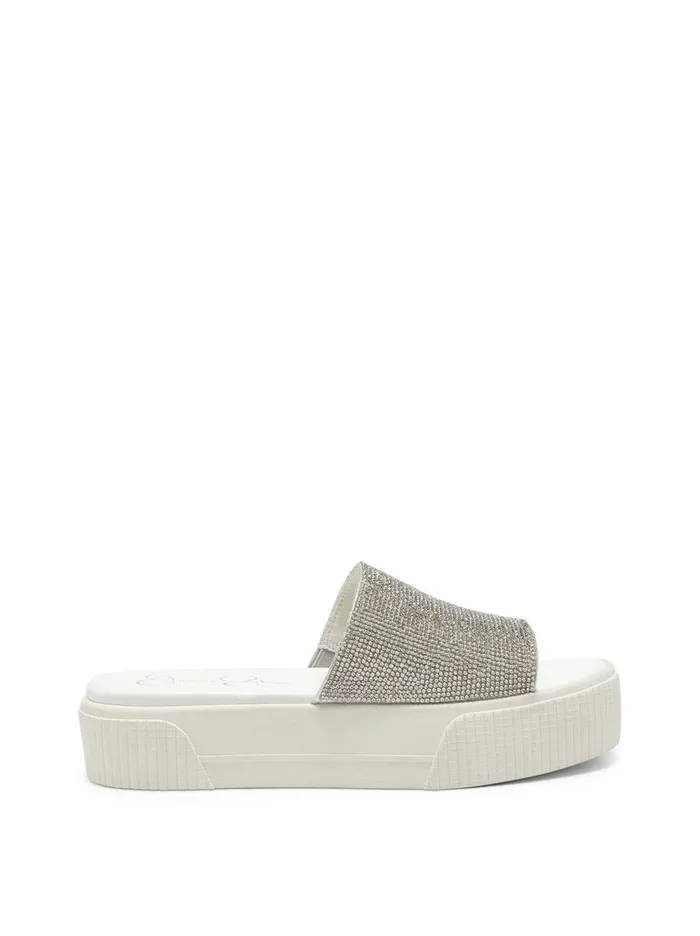 Women Slides and Mules Jessica Simpson Ezira Platform Flat In Silver Textured Silver Women Slides and Mules Jessica Simpson Ezira Platform Flat In Silver Textured Silver