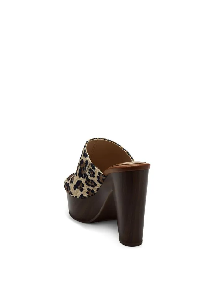 Women Slides and Mules Jessica Simpson Shelbie Platform Slide In Leopard Natural Textured Leopard