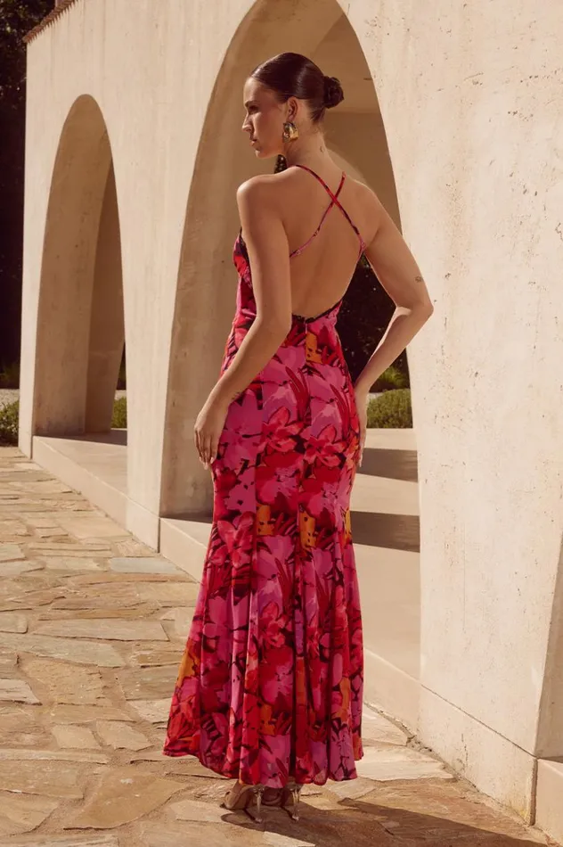 Women Slip Dresses Runaway The Label AMINAH MAXI DRESS Romance Print