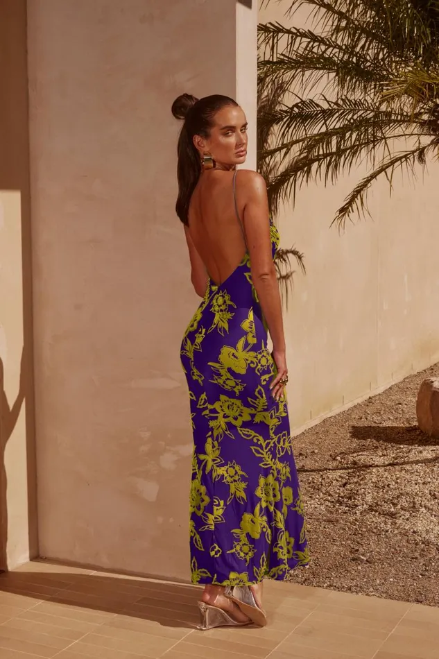 Women Slip Dresses Runaway The Label PRETORIA MAXI DRESS Violet