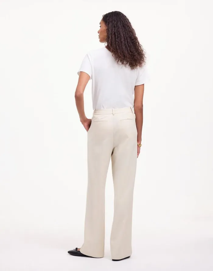 Women Slouchy Straight Pants In Drapey Twill Muted Stone Madewell Pants