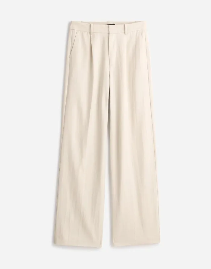 Women Slouchy Straight Pants In Drapey Twill Muted Stone Madewell Pants