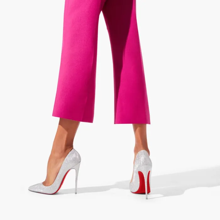 Women So Kate 120 Mm Pumps 8211 Glittered Cotton 8211 Silver Silver Christian Louboutin Pumps