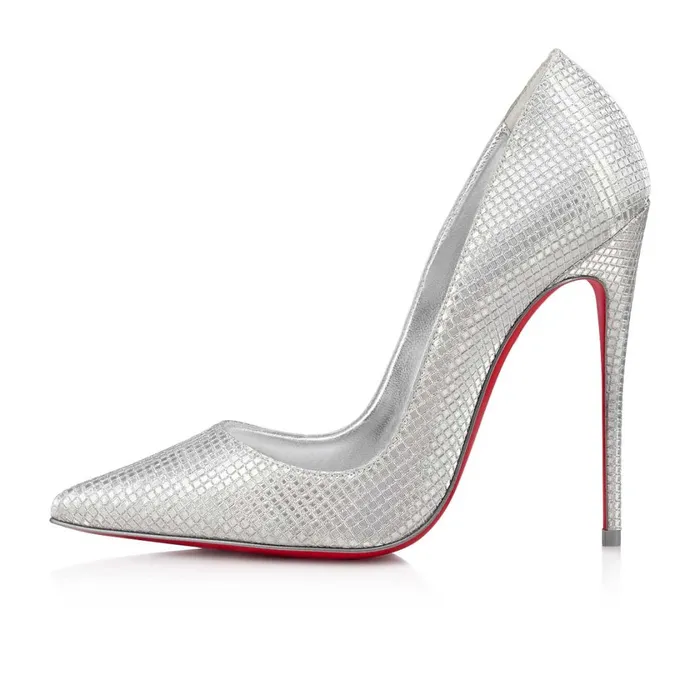 Women So Kate 120 Mm Pumps 8211 Glittered Cotton 8211 Silver Silver Christian Louboutin Pumps
