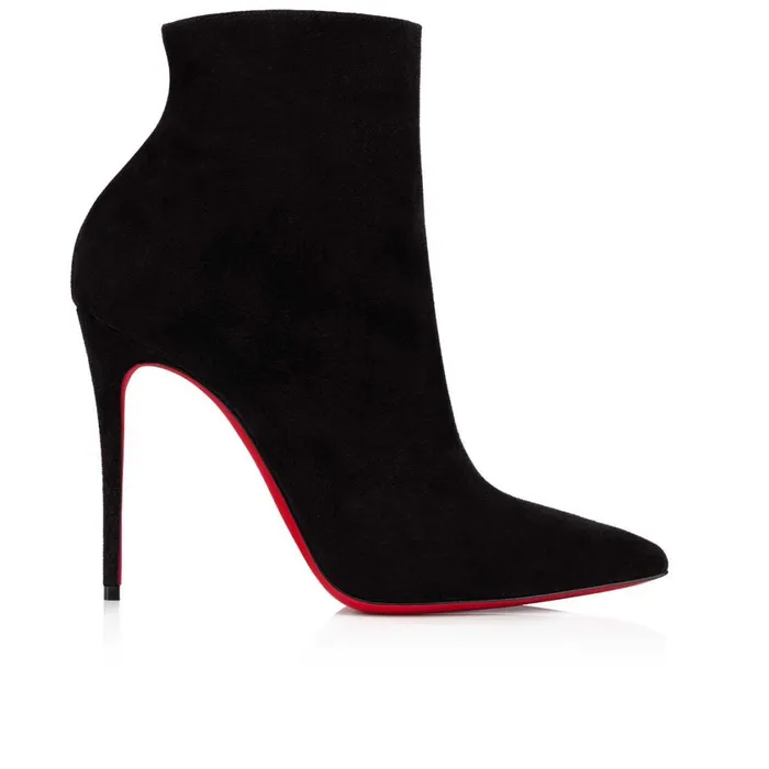 Women So Kate Booty 100 Mm Low Boots 8211 Veau Velours 8211 Black Black Christian Louboutin Ankle Boots