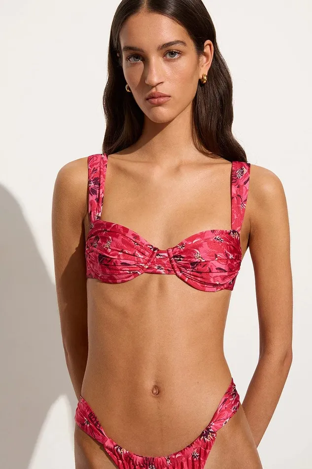Women Sol Bikini Top El Limon Floral Pink Faithfull The Brand Swim