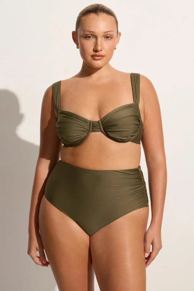 Women Sol Bikini Top Khaki 8211 Final Sale Faithfull The Brand Swim
