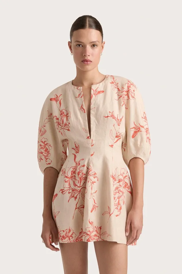 Women Soleil Mini Dress Leilani Vermilion Faithfull The Brand Mini Dresses