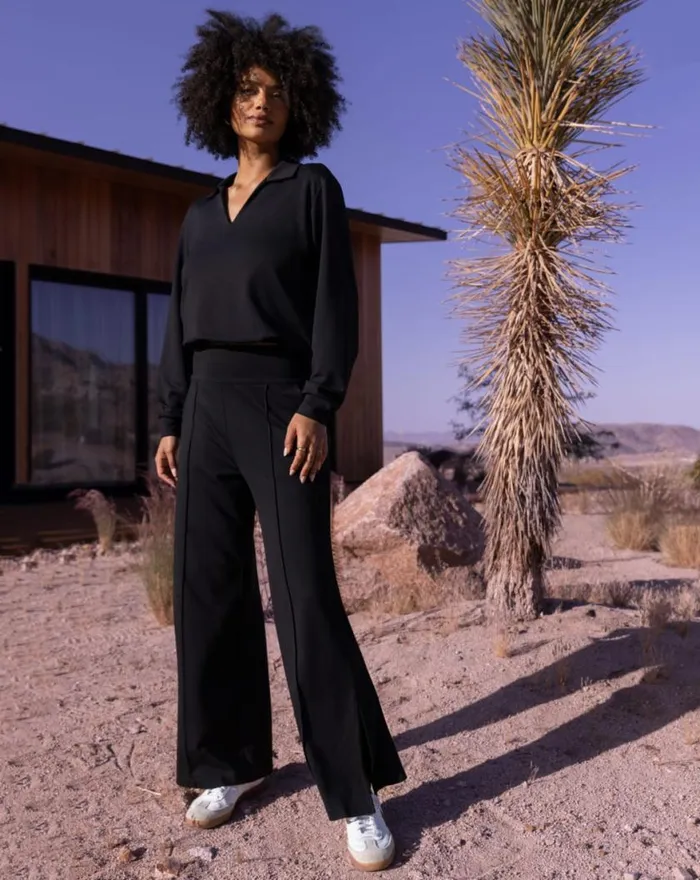 Women SPA DAY PANT Black TravisMathew Pants