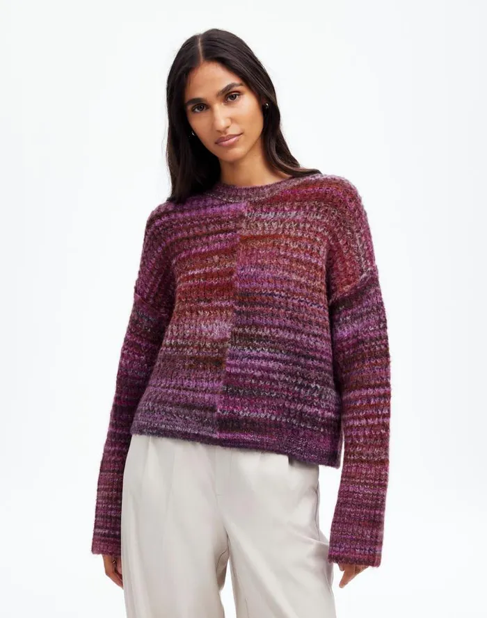Women SpaceDyed Crewneck Sweater Spacedye Verbena Madewell Sweaters