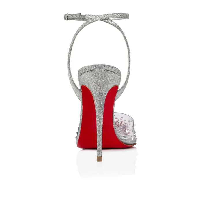 Women Spikaqueen 100 Mm Pumps 8211 PVC Calf Leather And Strass 8211 Silver Silver Christian Louboutin Pumps