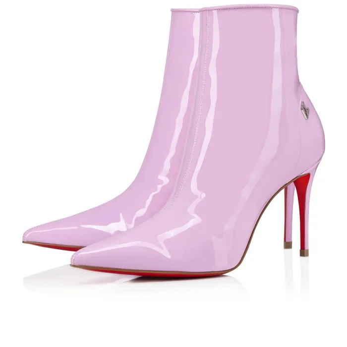 Women Sporty Kate Booty 85 Mm Low Boots 8211 Patent Leather 8211 Pinkador Pink Christian Louboutin Ankle Boots Women Sporty Kate Booty 85 Mm Low Boots 8211 Patent Leather 8211 Pinkador Pink Christian Louboutin Ankle Boots