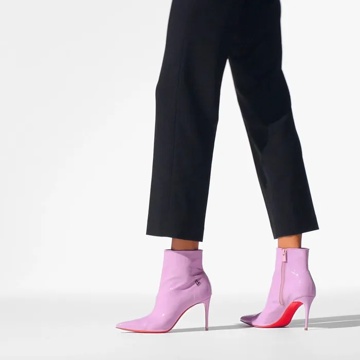 Women Sporty Kate Booty 85 Mm Low Boots 8211 Patent Leather 8211 Pinkador Pink Christian Louboutin Ankle Boots