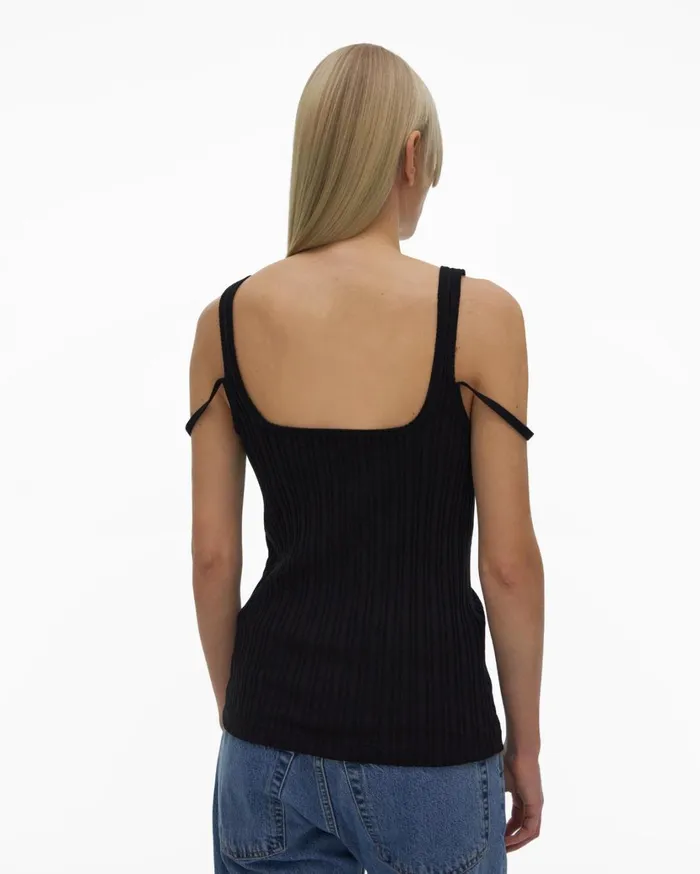 Women SquareNeck Tank Black Helmut Lang Tops