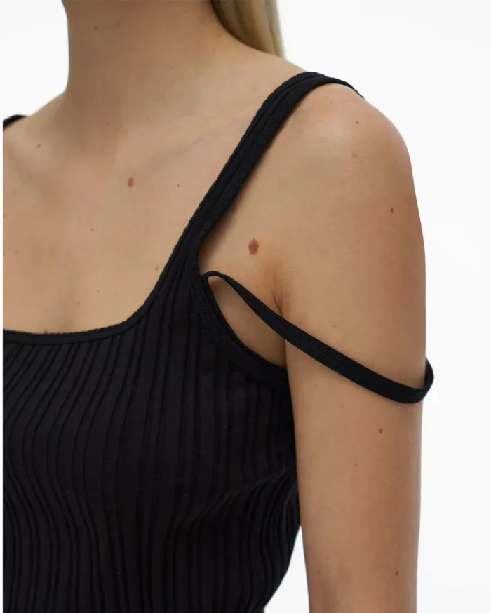 Women SquareNeck Tank Black Helmut Lang Tops