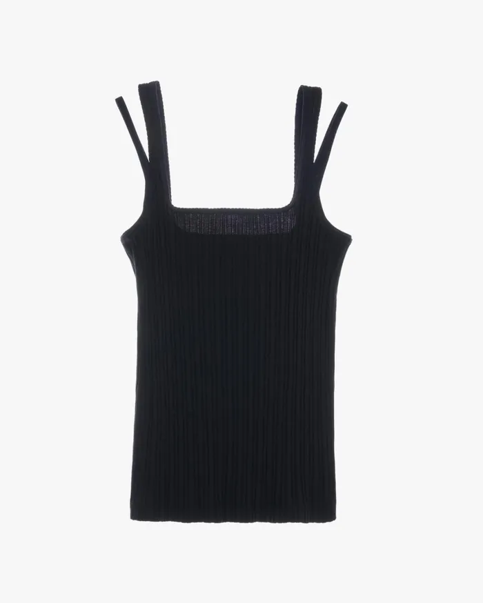 Women SquareNeck Tank Black Helmut Lang Tops