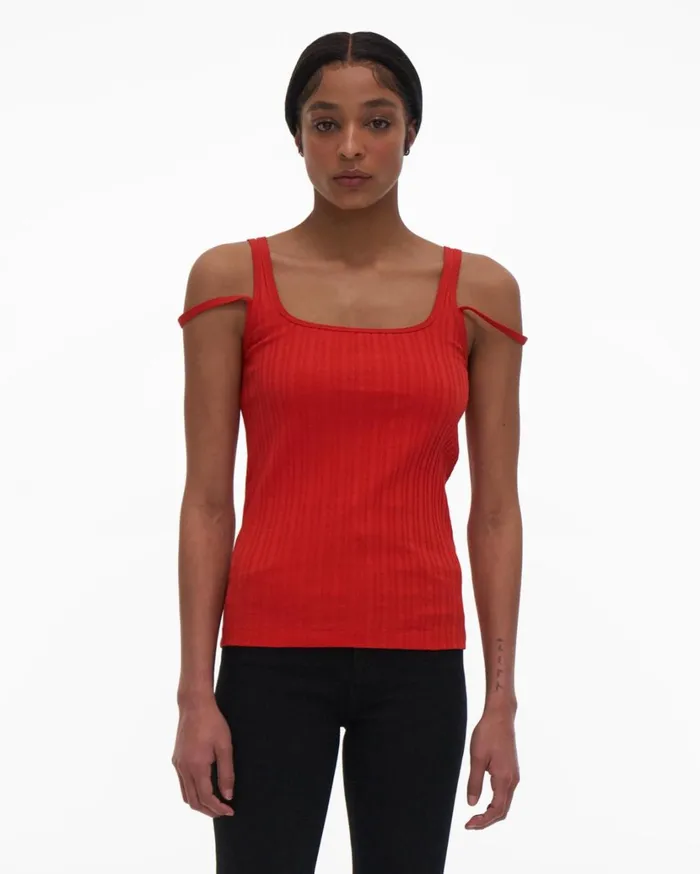 Women SquareNeck Tank Flame Helmut Lang Tops