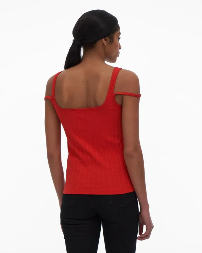 Women SquareNeck Tank Flame Helmut Lang Tops