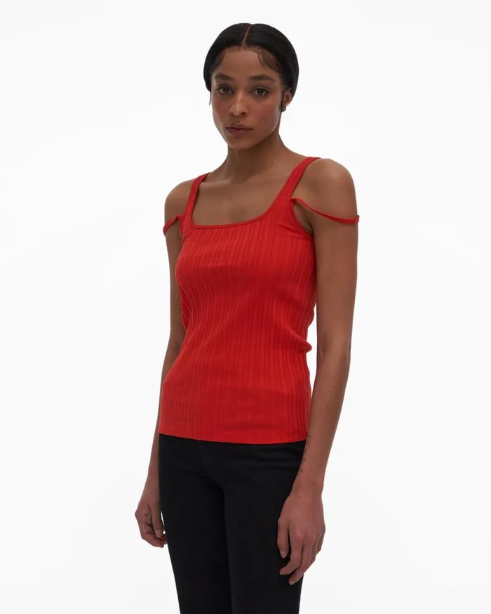 Women SquareNeck Tank Flame Helmut Lang Tops