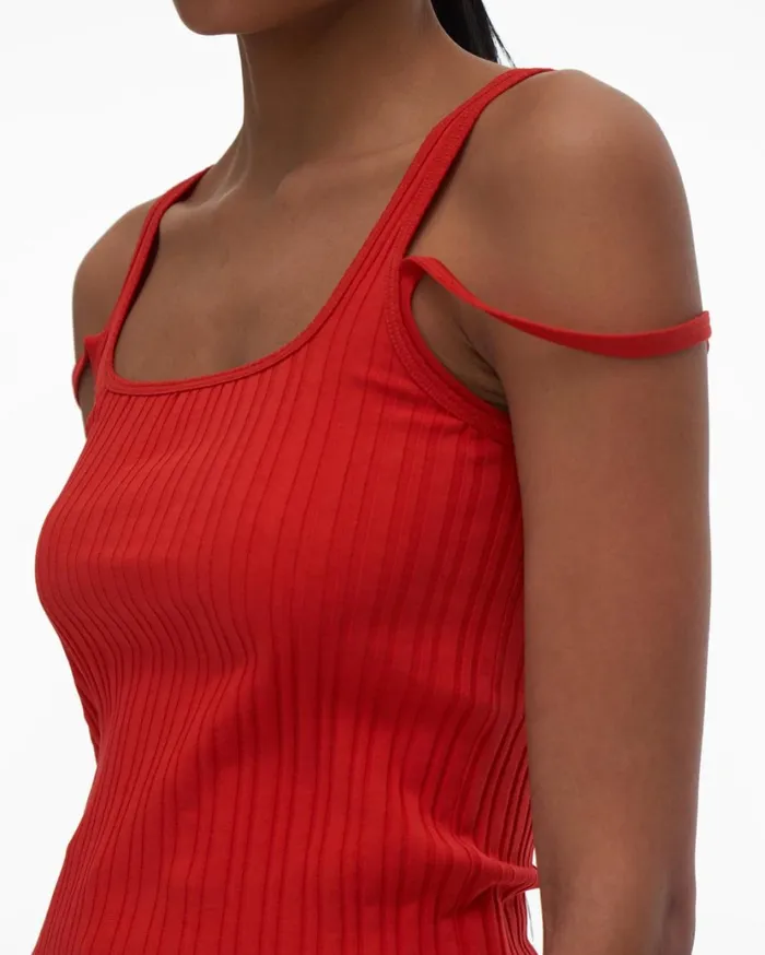 Women SquareNeck Tank Flame Helmut Lang Tops