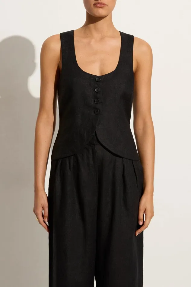 Women Stanze Vest Black Faithfull The Brand Tops