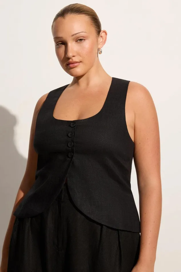 Women Stanze Vest Black Faithfull The Brand Tops Women Stanze Vest Black Faithfull The Brand Tops