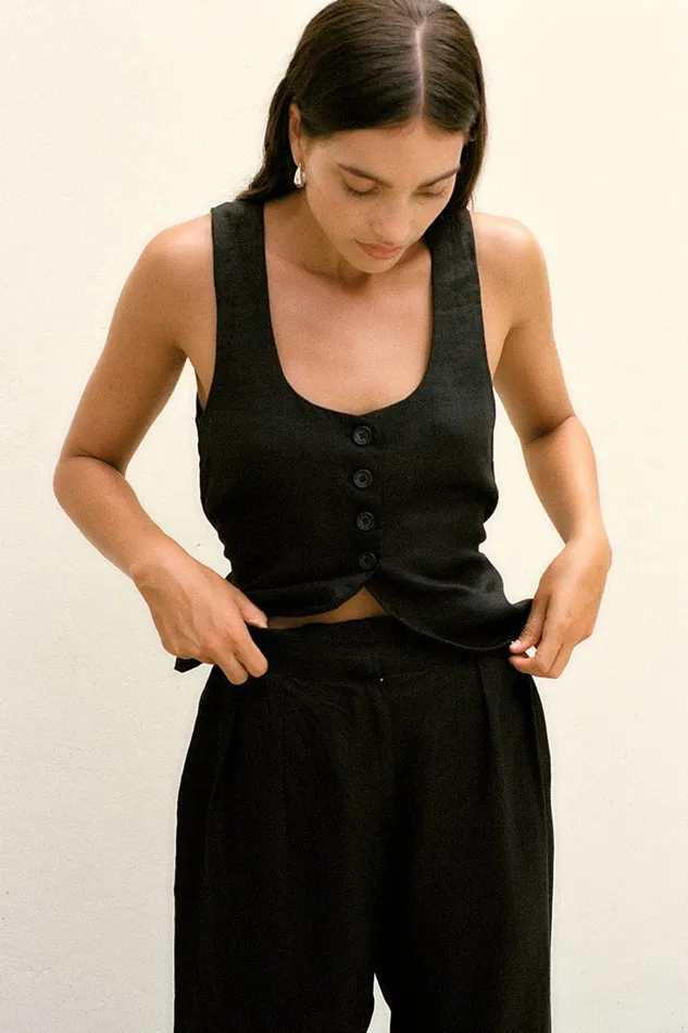 Women Stanze Vest Black Faithfull The Brand Tops Women Stanze Vest Black Faithfull The Brand Tops