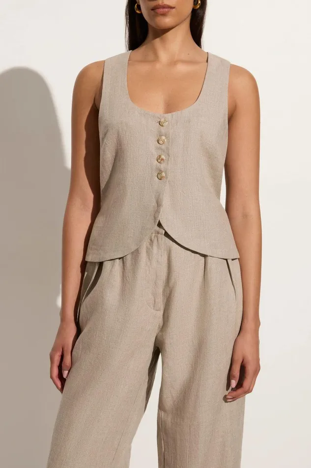 Women Stanze Vest Natural Faithfull The Brand Tops Women Stanze Vest Natural Faithfull The Brand Tops