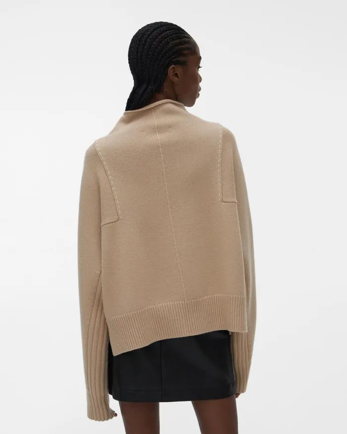 Women Stitch Mockneck Top Muslin Helmut Lang Sweaters