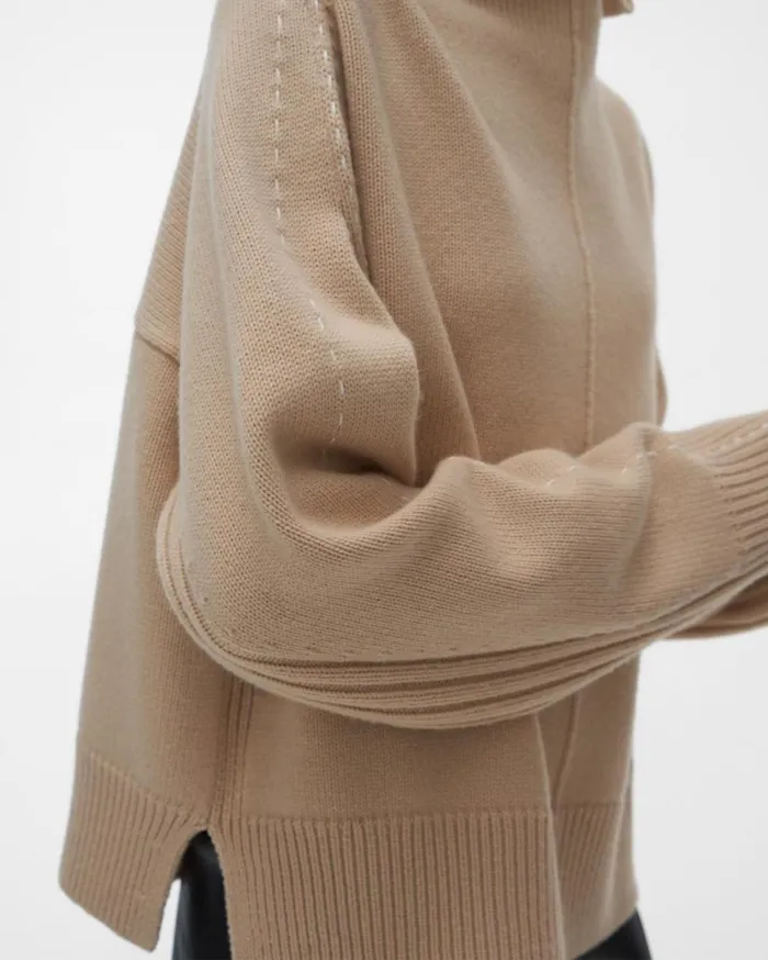 Women Stitch Mockneck Top Muslin Helmut Lang Sweaters