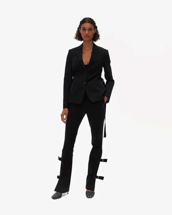 Women Strap Blazer Black Helmut Lang Jackets