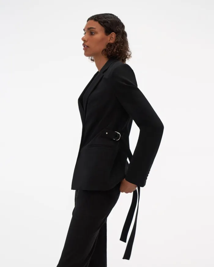 Women Strap Blazer Black Helmut Lang Jackets