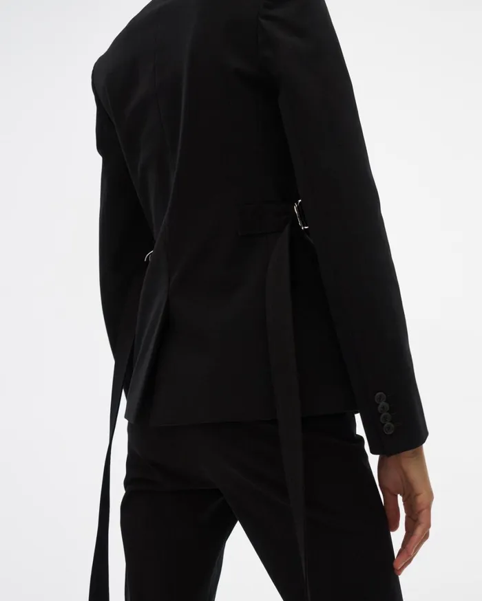 Women Strap Blazer Black Helmut Lang Jackets