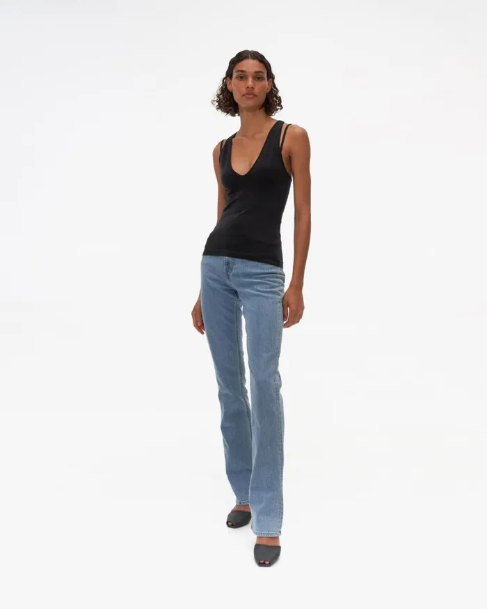 Women Strap Tank Black Helmut Lang TShirts and Sweatshirts