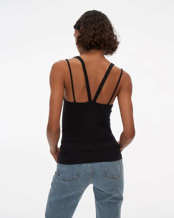 Women Strap Tank Black Helmut Lang TShirts and Sweatshirts