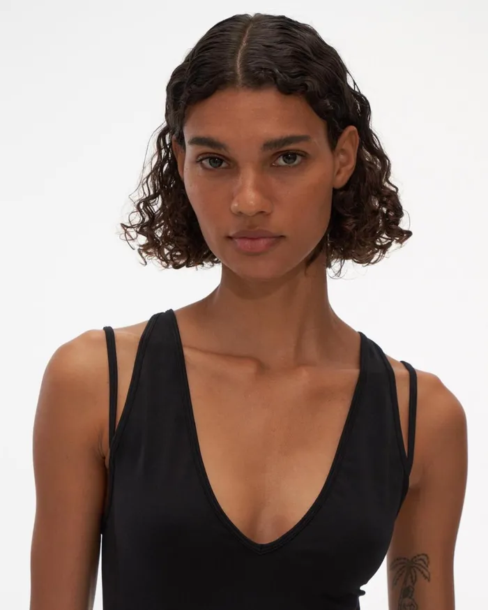 Women Strap Tank Black Helmut Lang TShirts and Sweatshirts