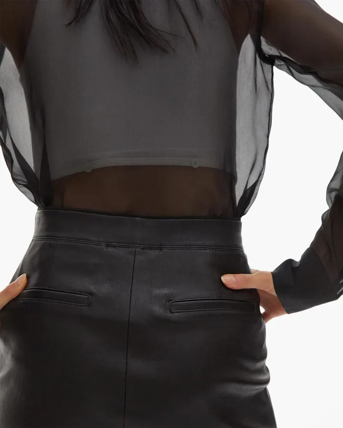 Women Stretch Leather Mini Skirt Black Helmut Lang Skirts