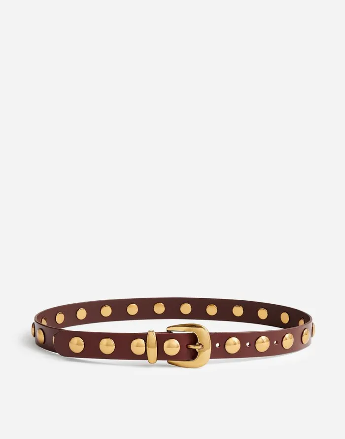 Women Studded Western Belt Soft Mahogany Madewell Belts