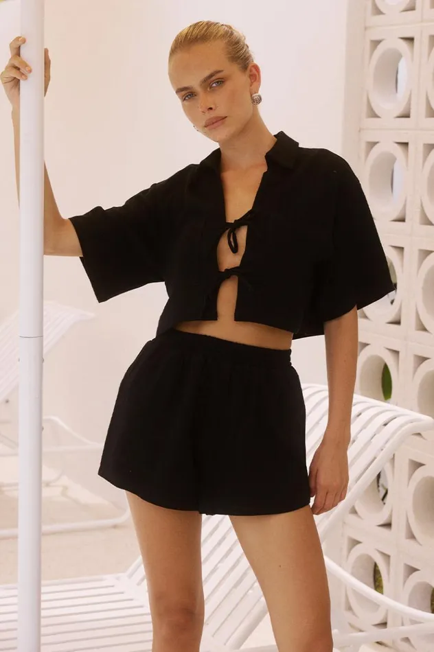 Women Summer Sets Runaway The Label BRIONNI SHORT Black
