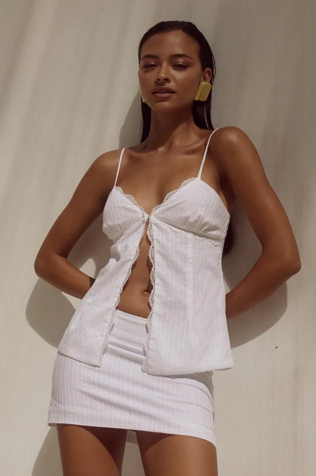 Women Summer Sets Runaway The Label LUA MINI SKIRT White