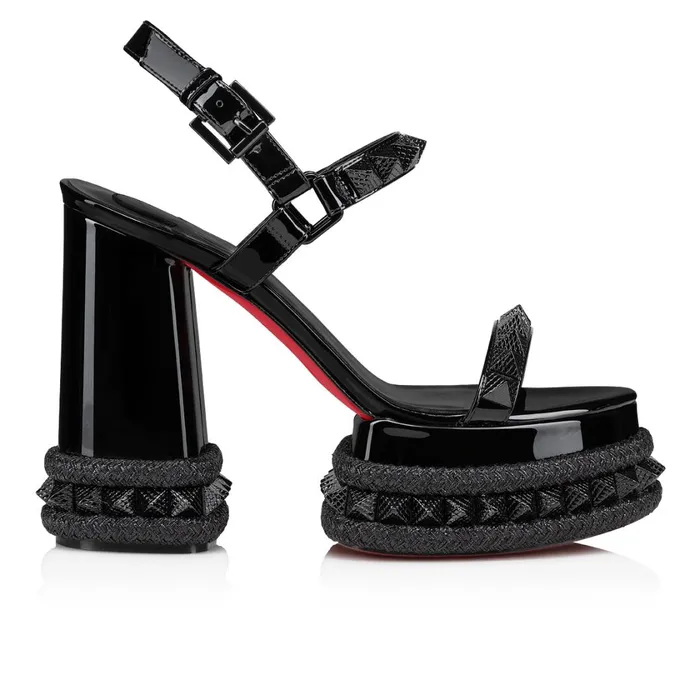 Women Superaclou 130 Mm Platform Sandals 8211 Patent Leather 8211 Black Black Christian Louboutin Platforms