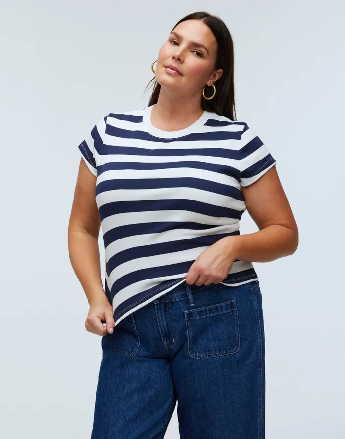 Women Supima Rib Tee Dark Nightfall Madewell Tees