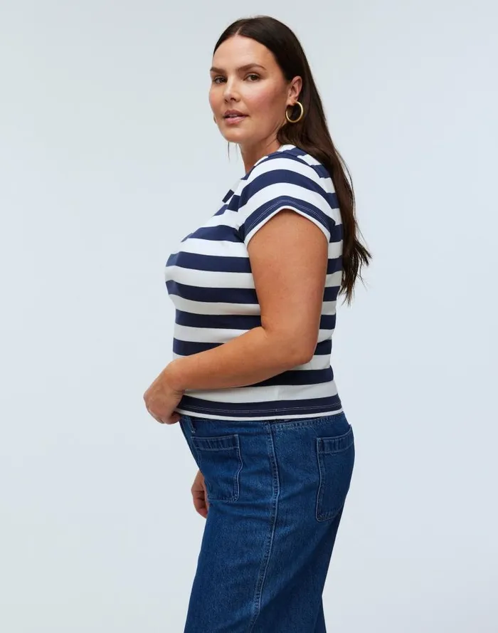 Women Supima Rib Tee Dark Nightfall Madewell Tees