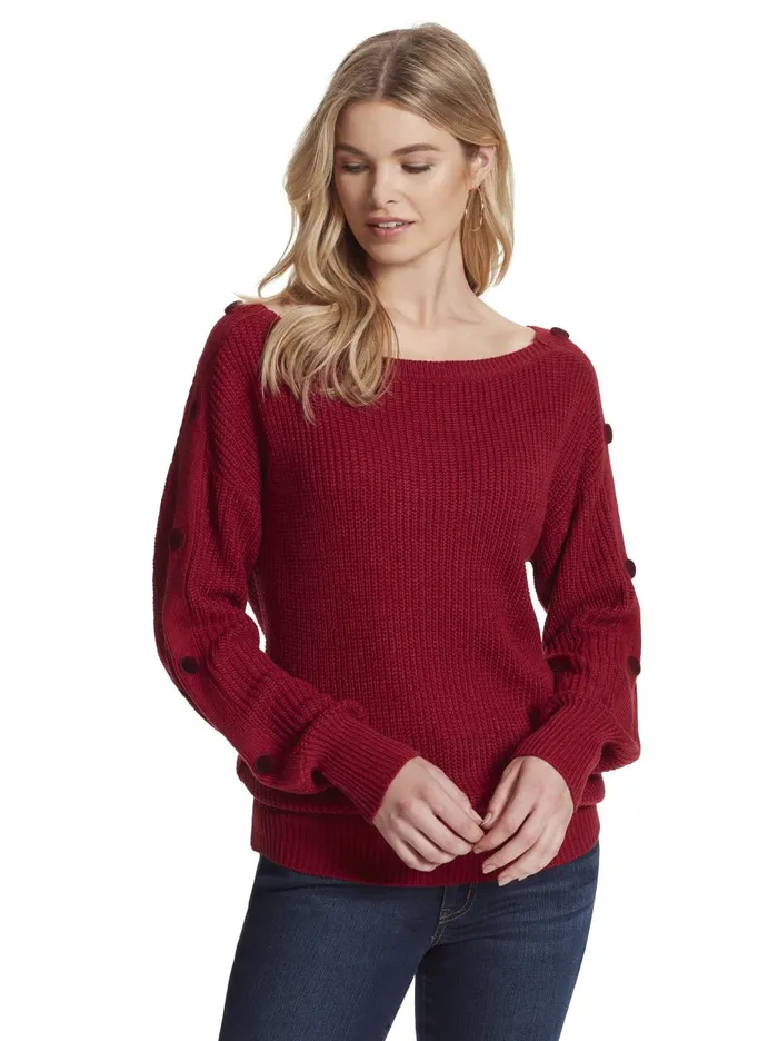 Women Sweaters Jessica Simpson Adley Sweater In Rio Red Rio Red